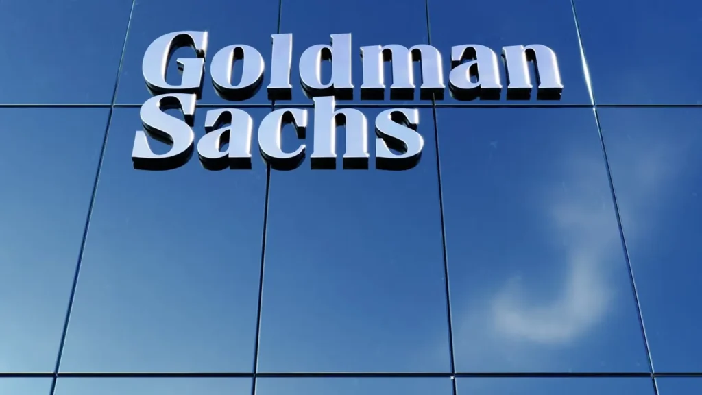 Goldman Sachs office building exterior with Goldman Sachs logo representing global investment banking firm