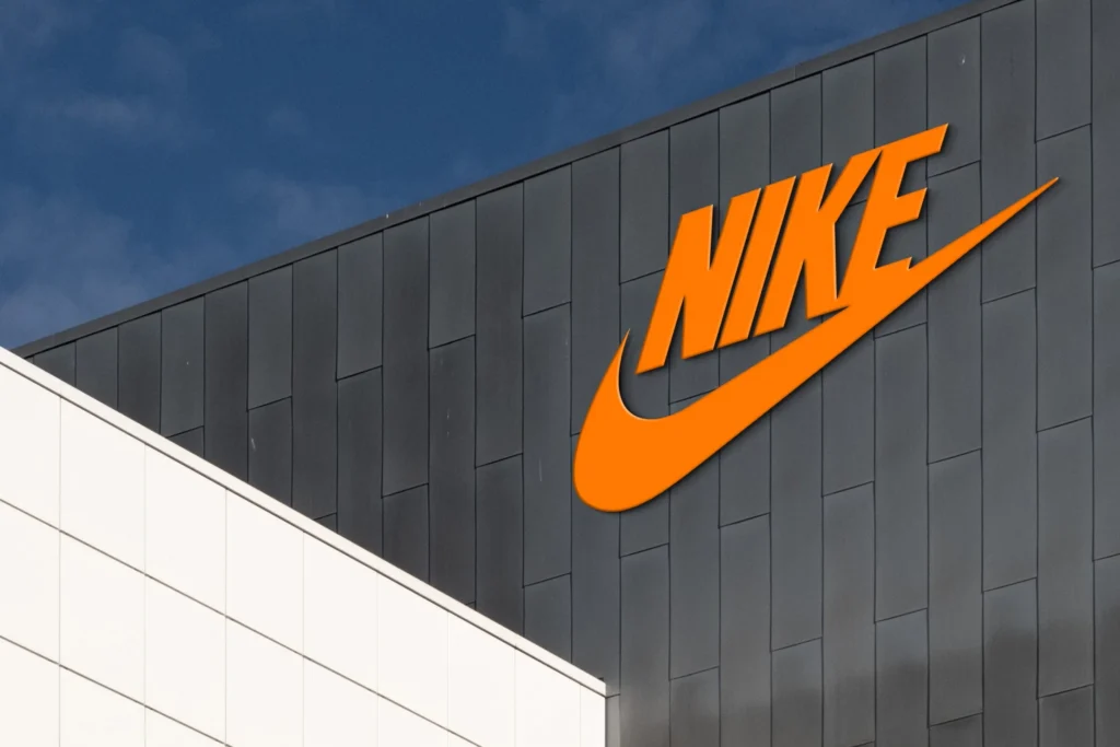 Nike office building exterior with Nike logo representing global sportswear and technology company