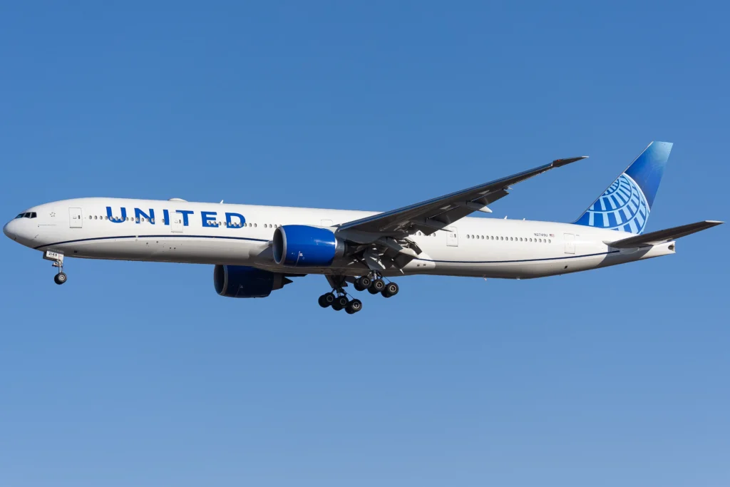 United Airlines aircraft in flight representing global commercial aviation and airline operations