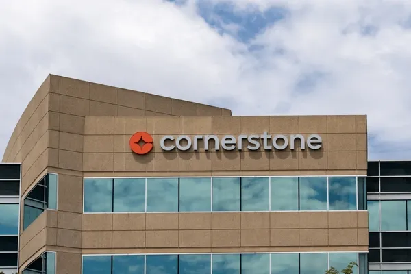 Cornerstone OnDemand office building with company logo on the exterior facade