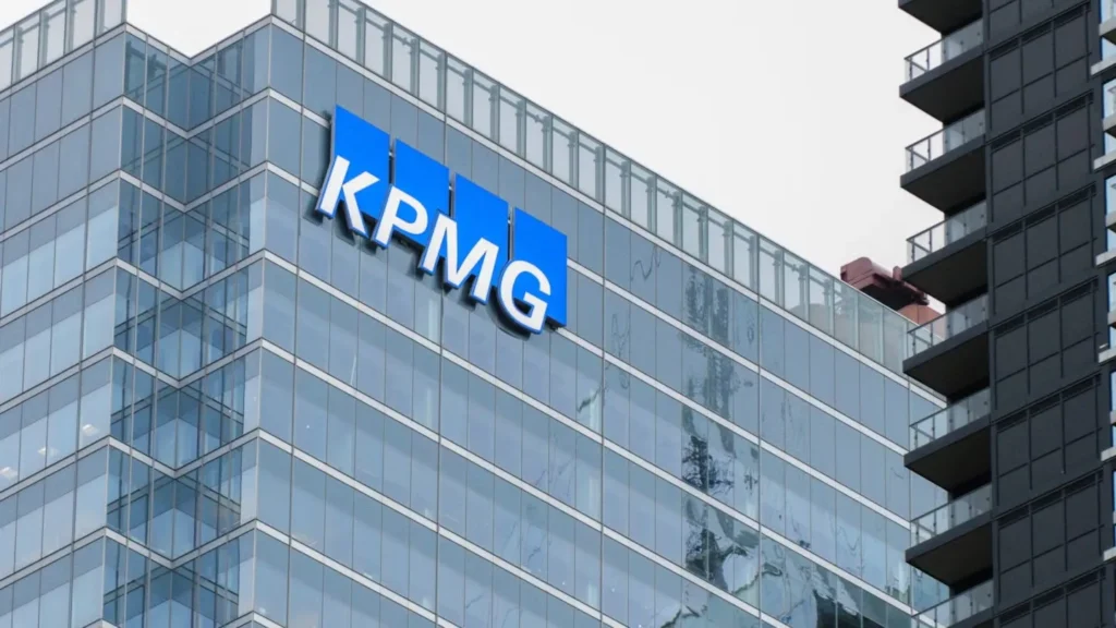 KPMG office building exterior with company logo signage