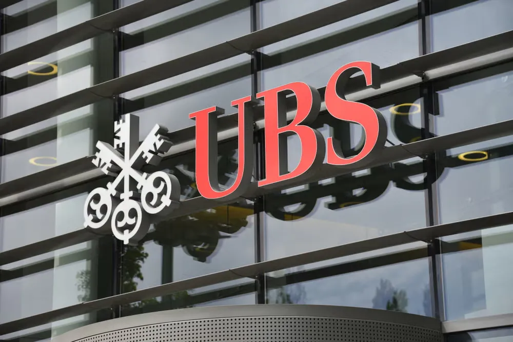 UBS office building exterior with company logo signage