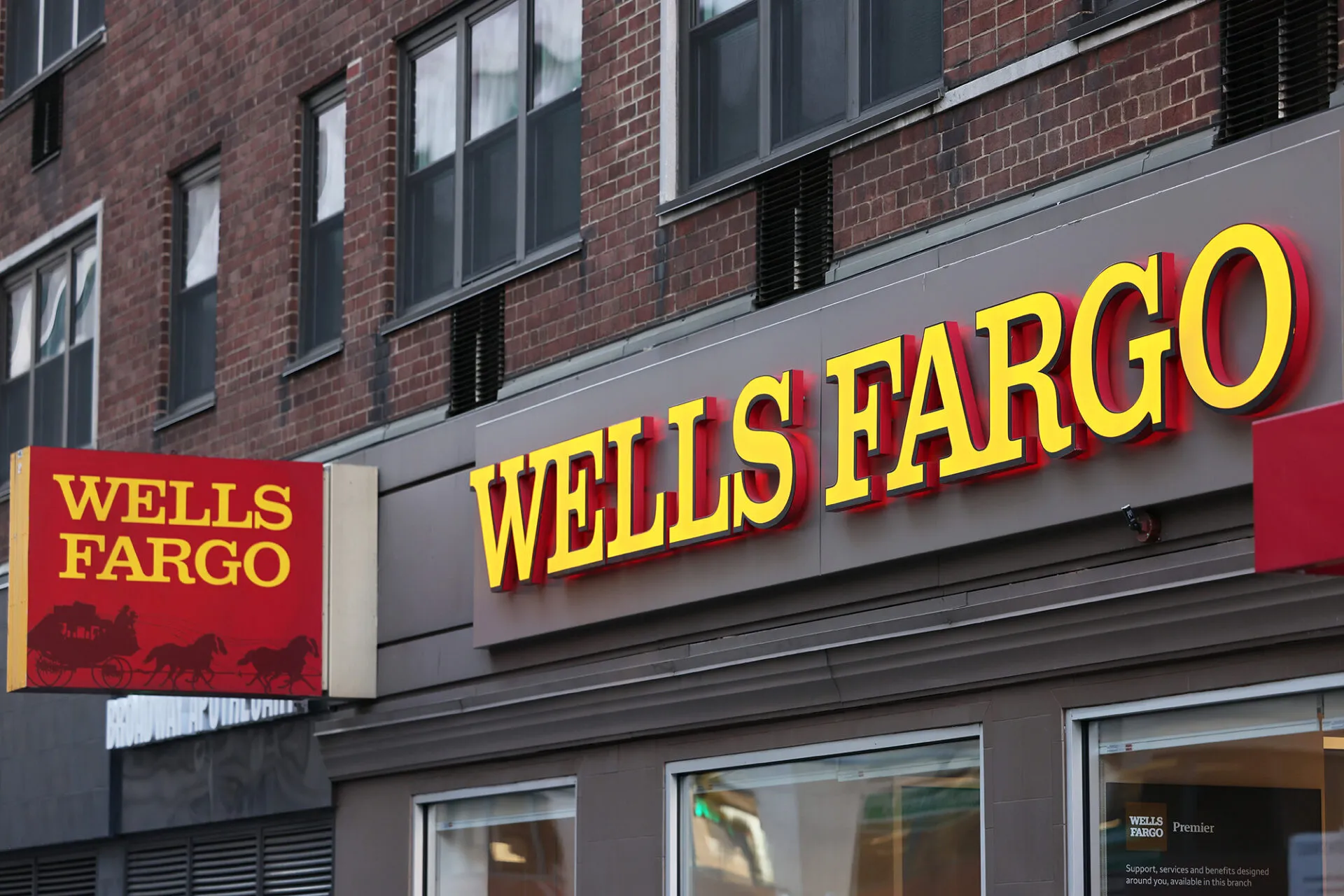 Wells Fargo office building exterior with company signage