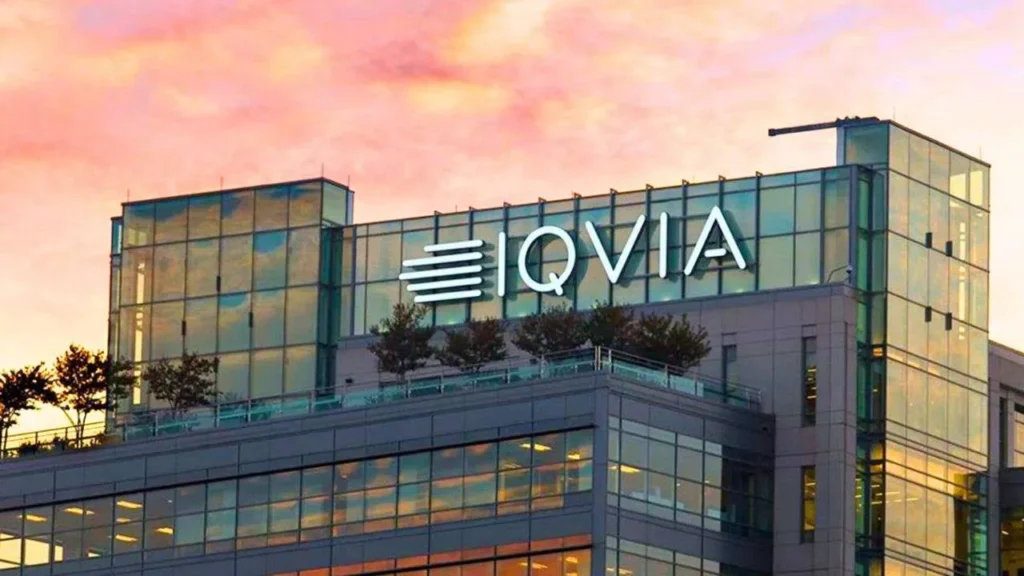 IQVIA office building exterior with company logo signage