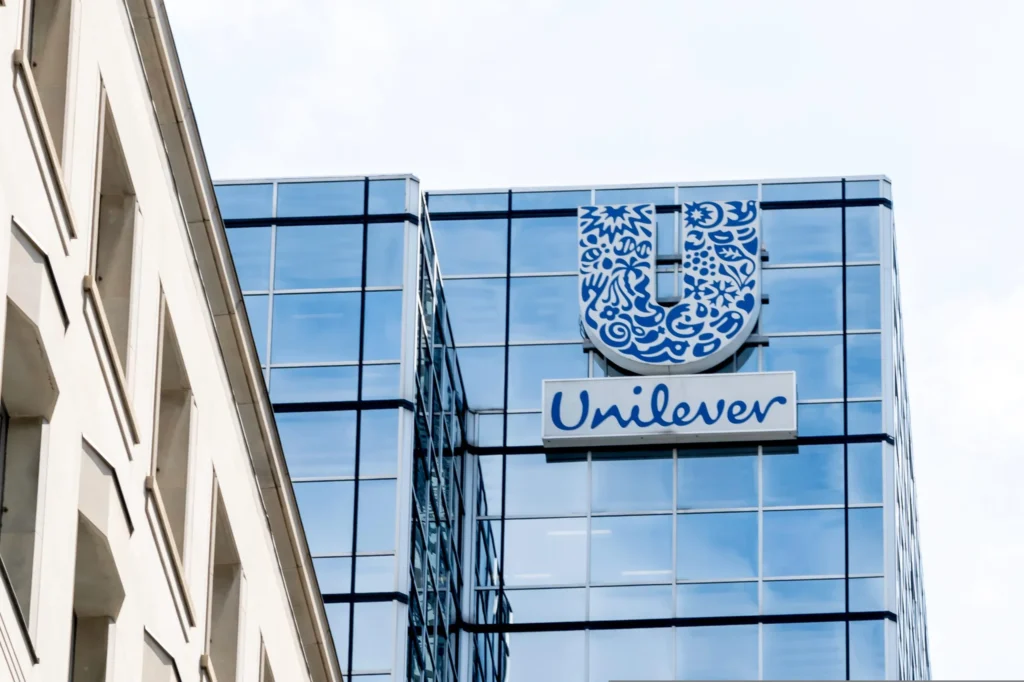 Unilever office building exterior with company logo signage