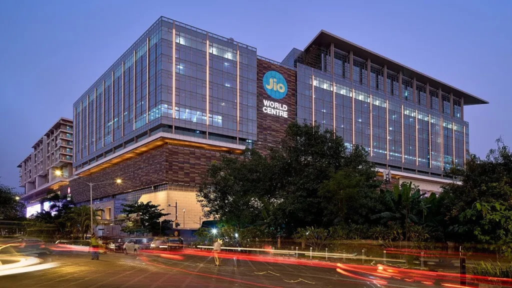 Jio corporate office building showcasing Reliance Jio workplace and career opportunities for freshers and experienced professionals in India.